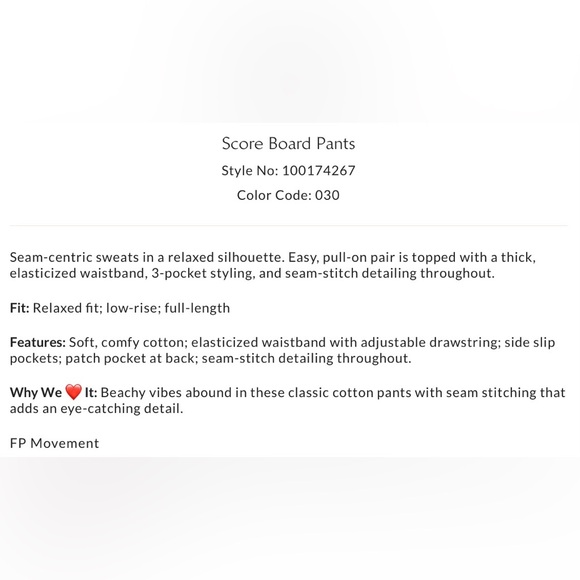 NWT Free People Movement S Score Board Pants in Field Goal Green New Cotton $98 - Picture 5 of 7